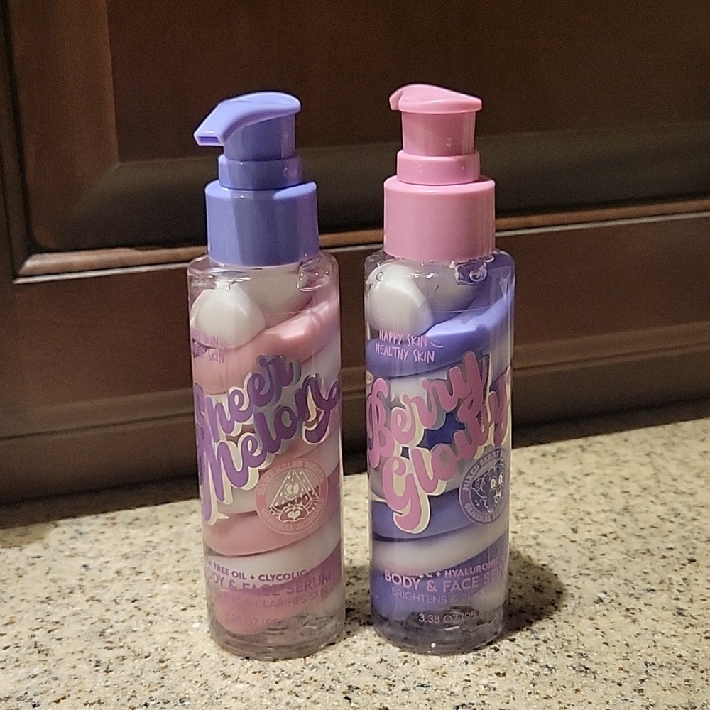 Berry Glowy & Sheer Melon Face & Body Serums